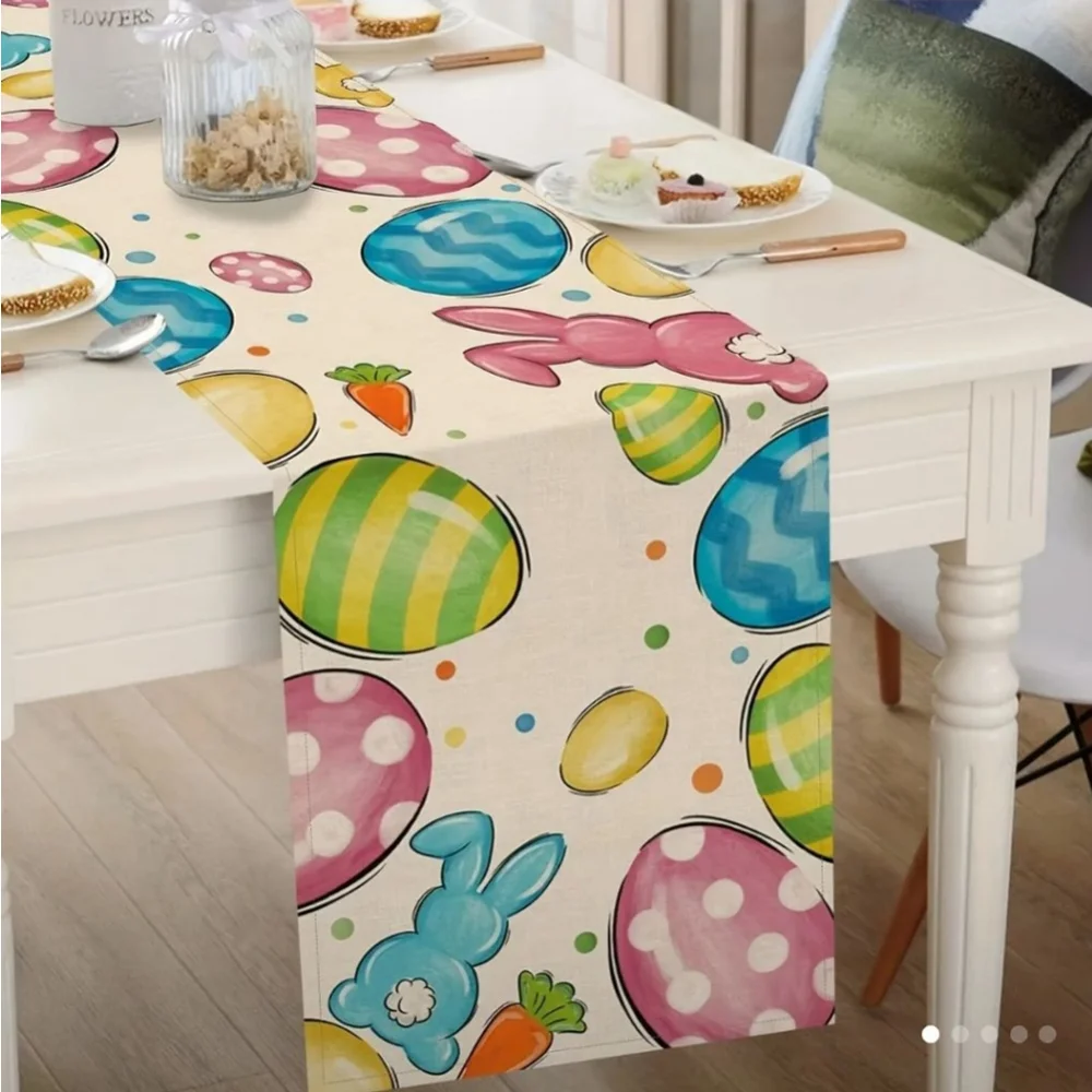 Table Runner Beige Multi-color 70.9 in x 11.4 in